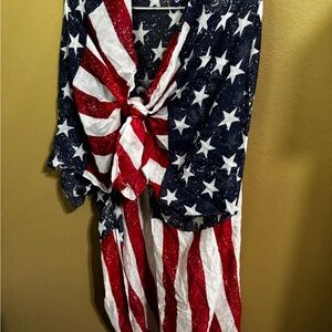 Patriotic Star and Stripe Hi-Lo Kimono